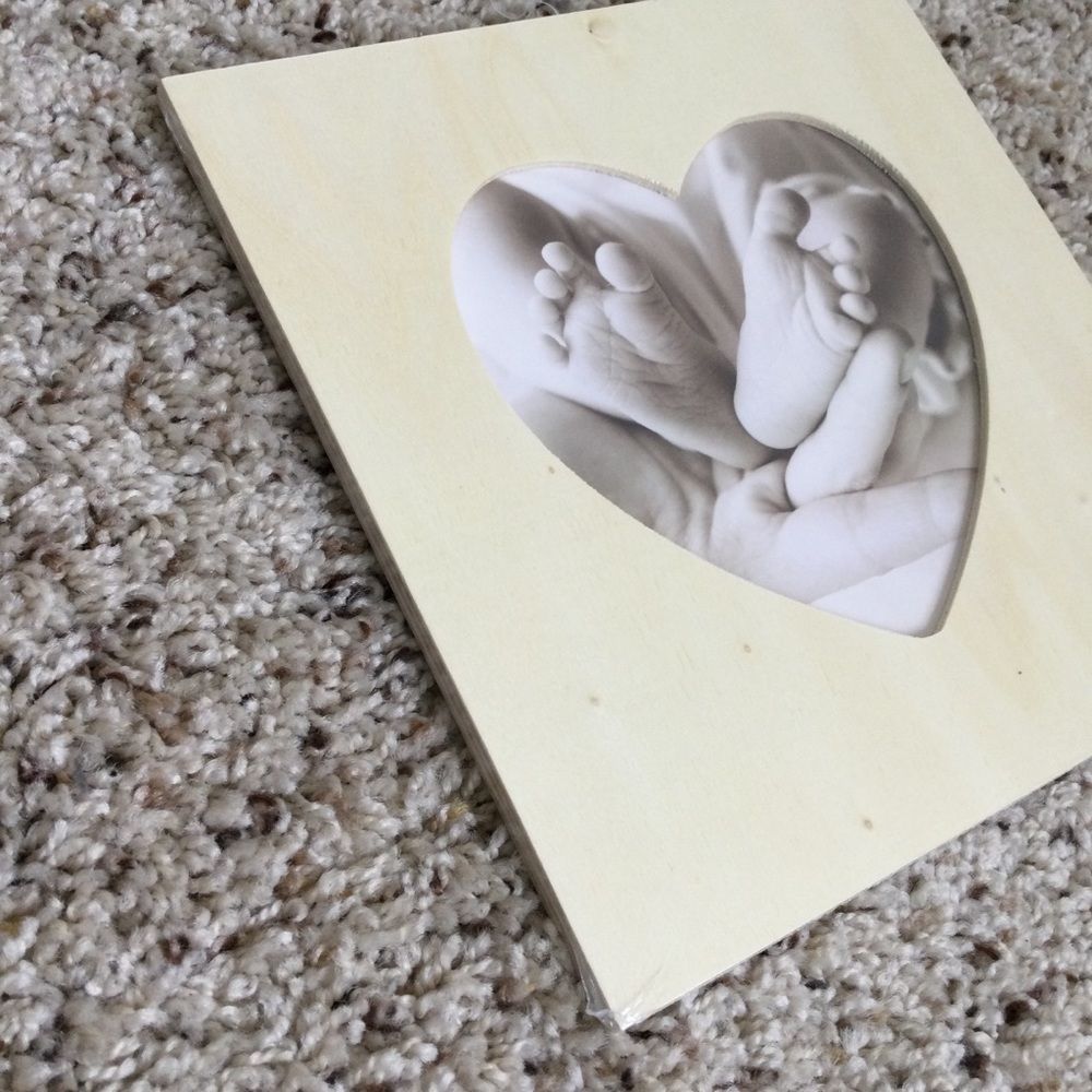 Picture Frame Square Heart Shaped Faux Wood - Picture 2 of 3